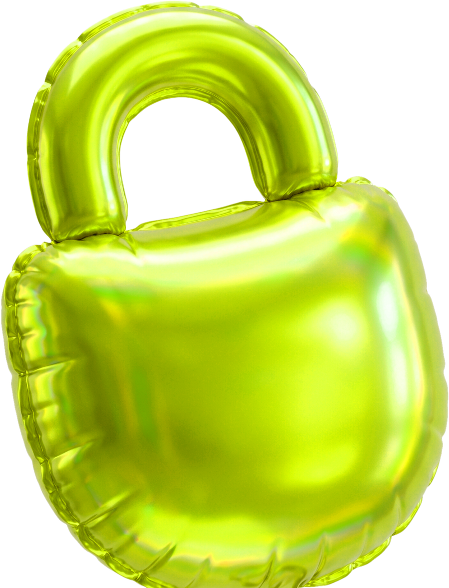 A foil balloon padlock
